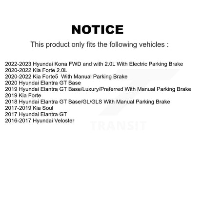 Brake Rotor & Semi-Metallic Pad Rear Kit For Kia Hyundai Kona Forte Soul Elantra