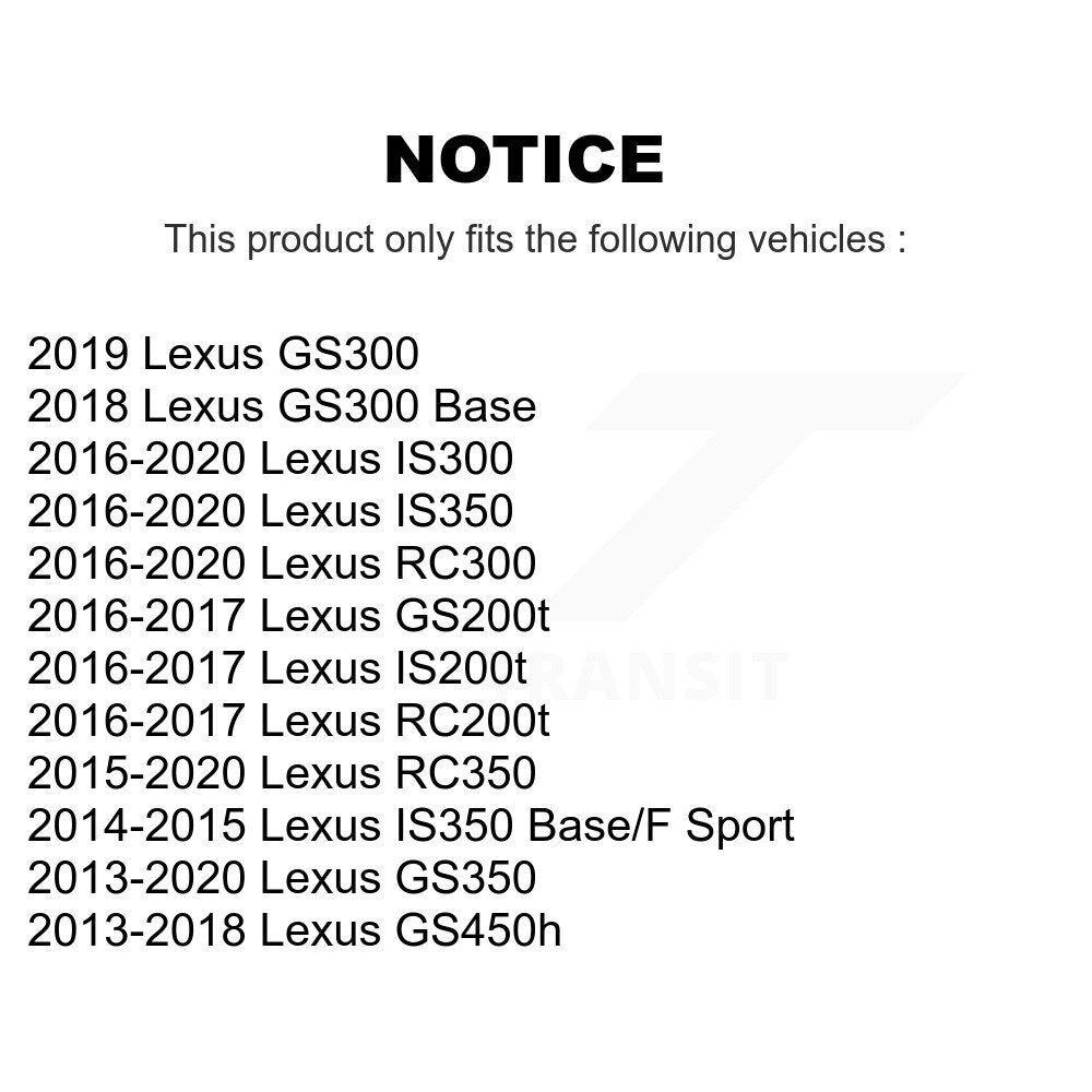 Brake Rotor & Semi-Metallic Pad Rear Kit For Lexus IS300 IS350 GS350 RC350 RC300