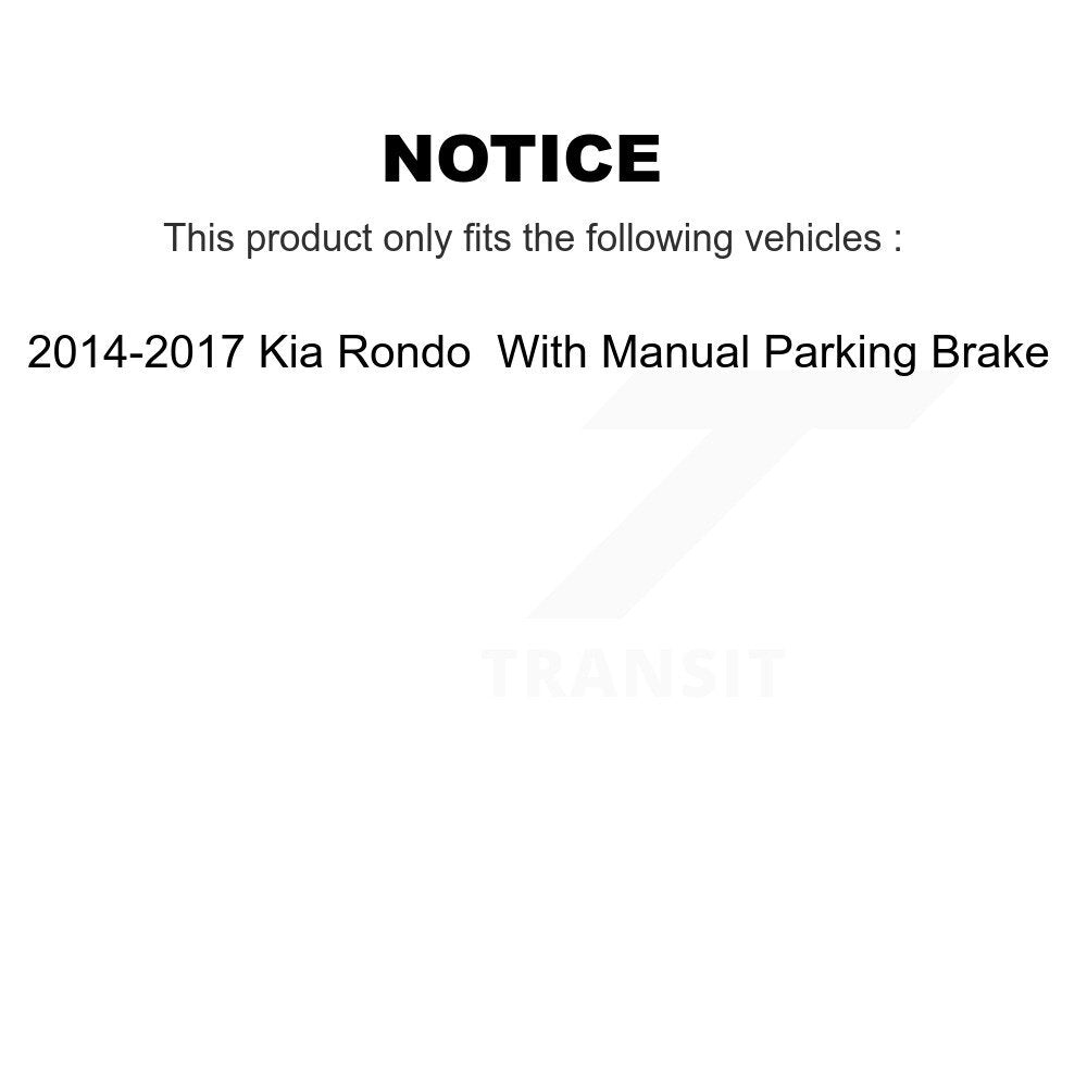 Brake Rotor & Semi-Metallic Pad Rear Kit For Kia Rondo With Manual Parking