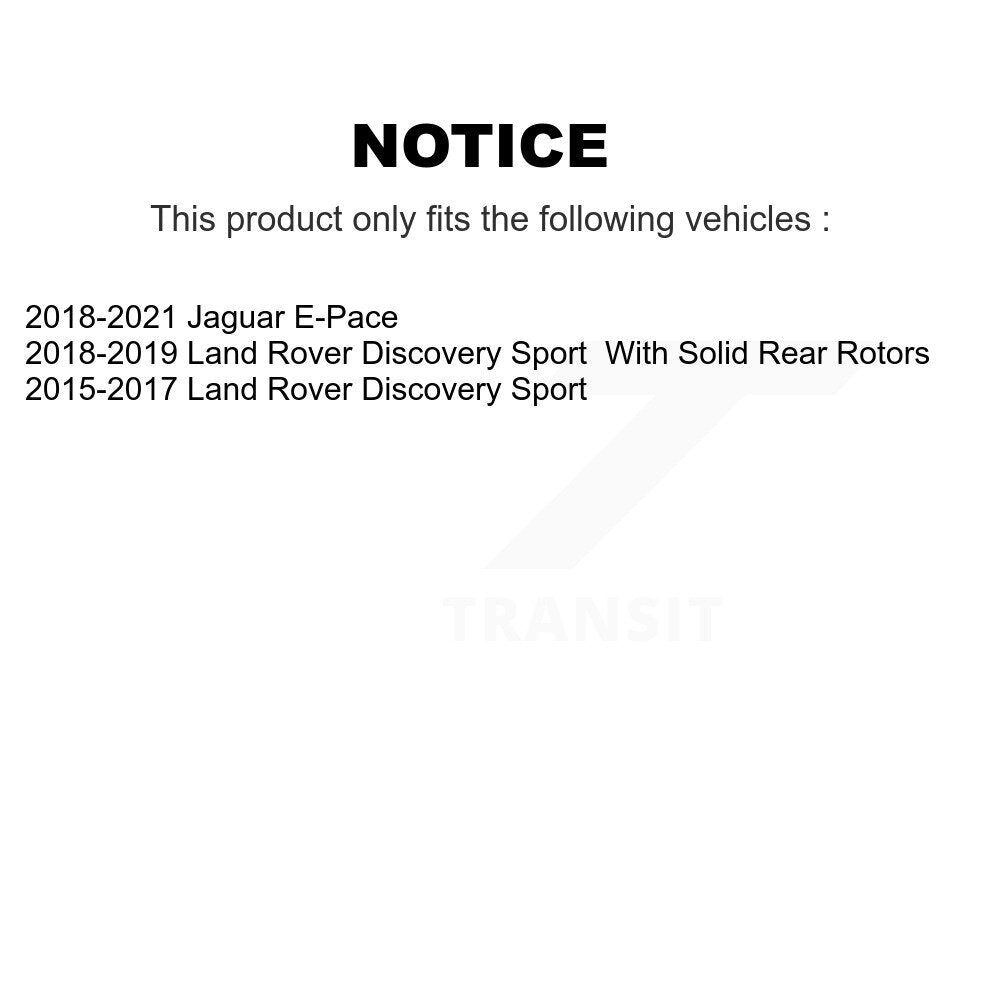 Brake Rotor And Semi-Metallic Pad Rear Kit For Land Rover Discovery Sport Jaguar