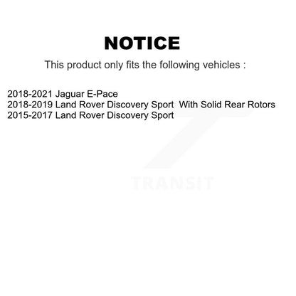Brake Rotor And Semi-Metallic Pad Rear Kit For Land Rover Discovery Sport Jaguar