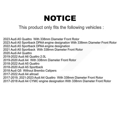 Brake Rotor & Semi-Metallic Pad Front Kit For Audi A4 Quattro Q5 A5 Sportback A6