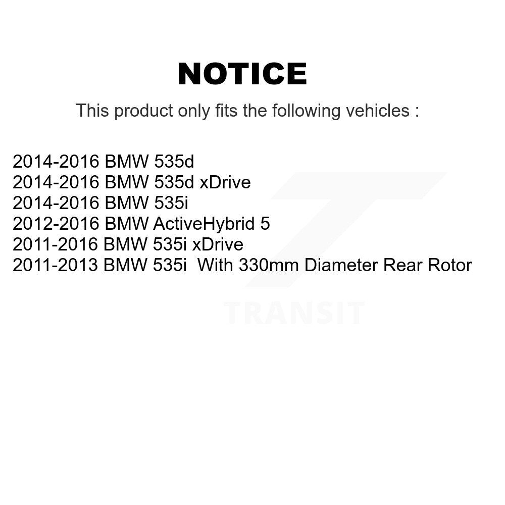 Disc Brake Rotor And Semi-Metallic Pad Front Rear Kit For BMW 535i xDrive 535d 5