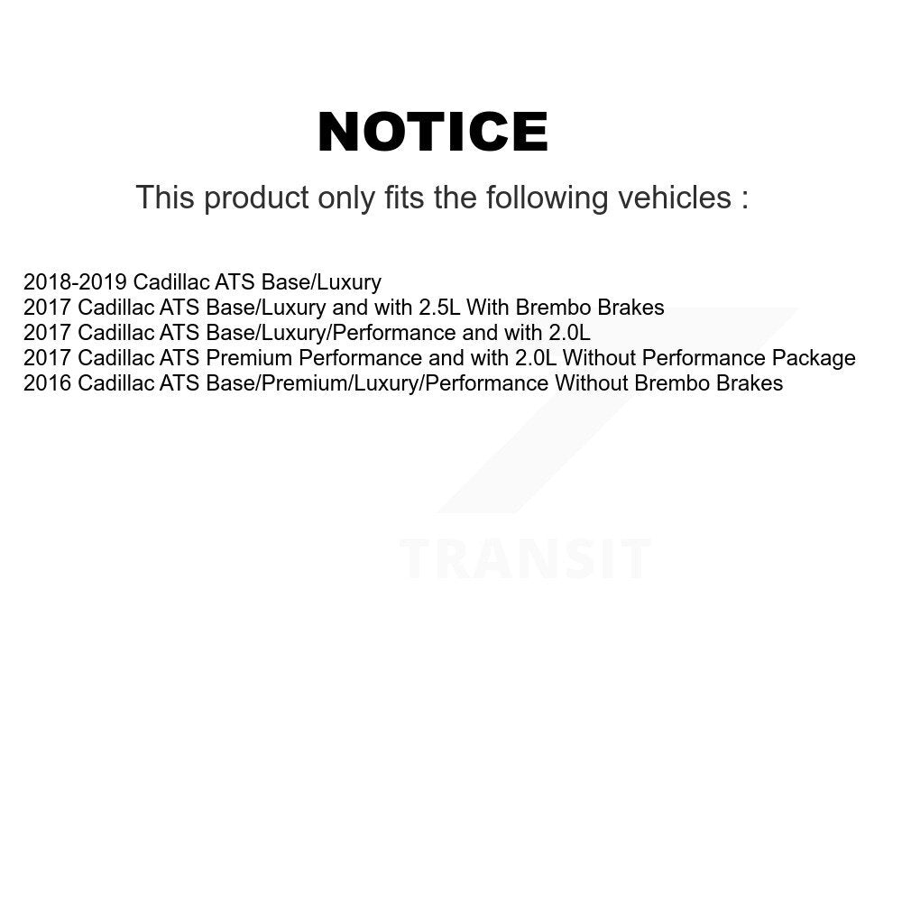 Disc Brake Rotors And Semi-Metallic Pads Rear Kit For Cadillac ATS