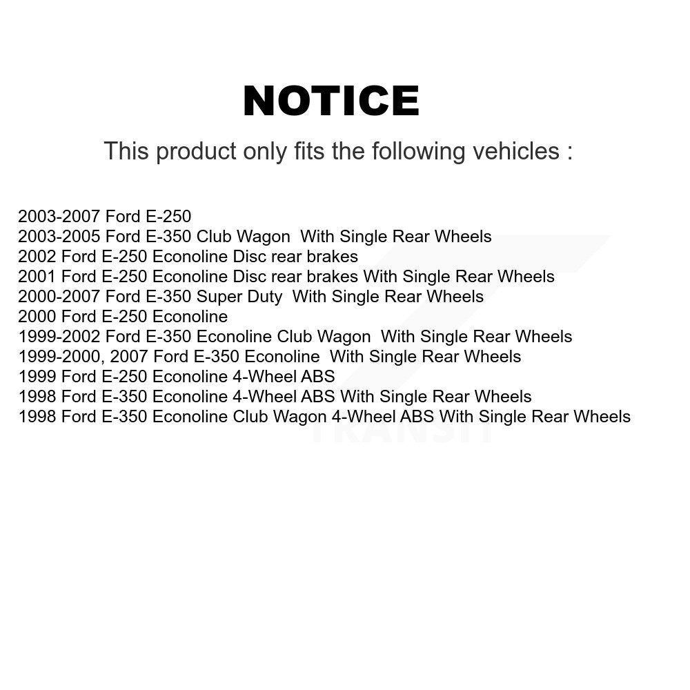 Brake Rotor And Semi-Metallic Pad Front Rear Kit For Ford E-350 Super Duty E-250