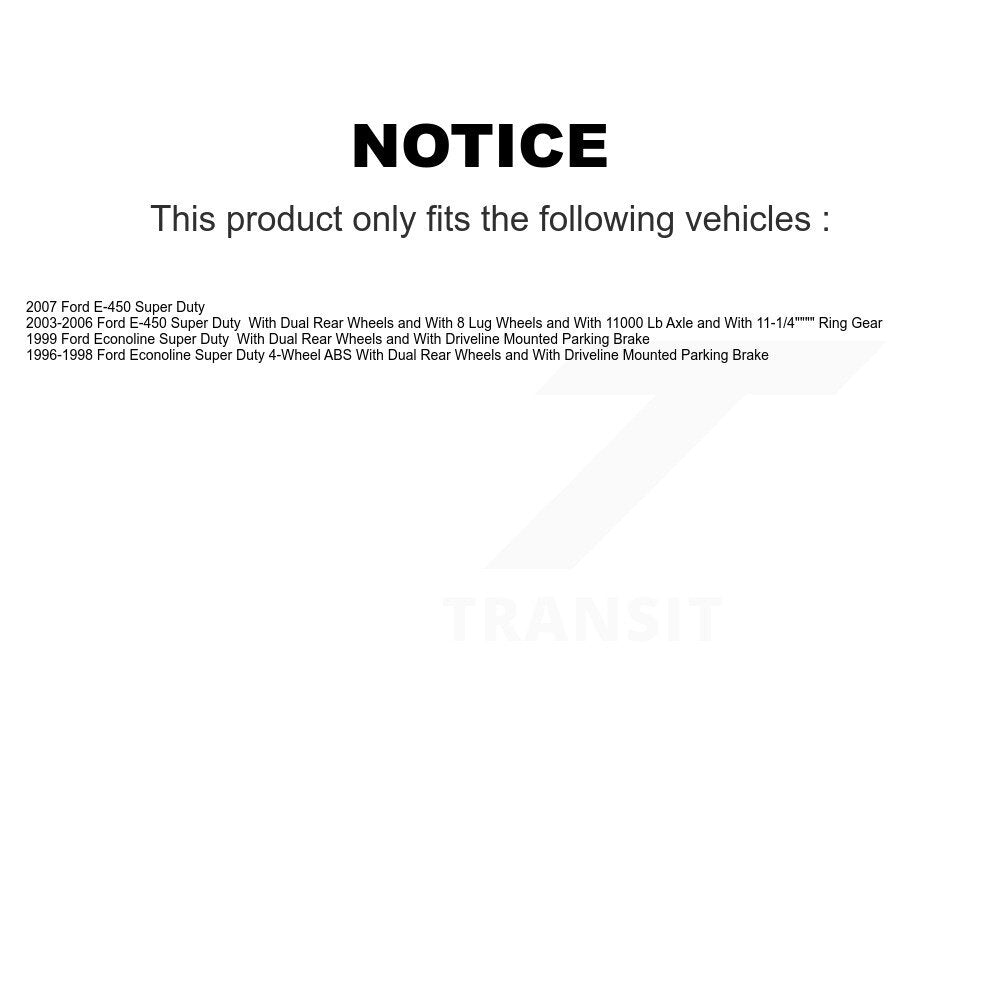 Brake Rotor Semi-Metallic Pad Front Rear Kit For Ford E-450 Super Duty Econoline