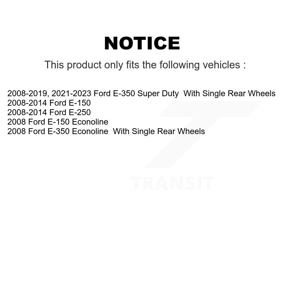 Brake Rotor And Semi-Metallic Pad Front Rear Kit For Ford E-350 Super Duty E-250
