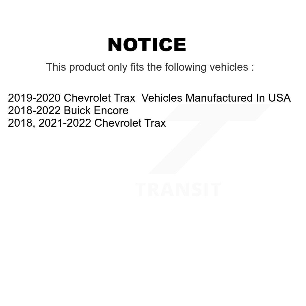 Brake Rotor And Semi-Metallic Pad Front Rear Kit For Buick Encore Chevrolet Trax