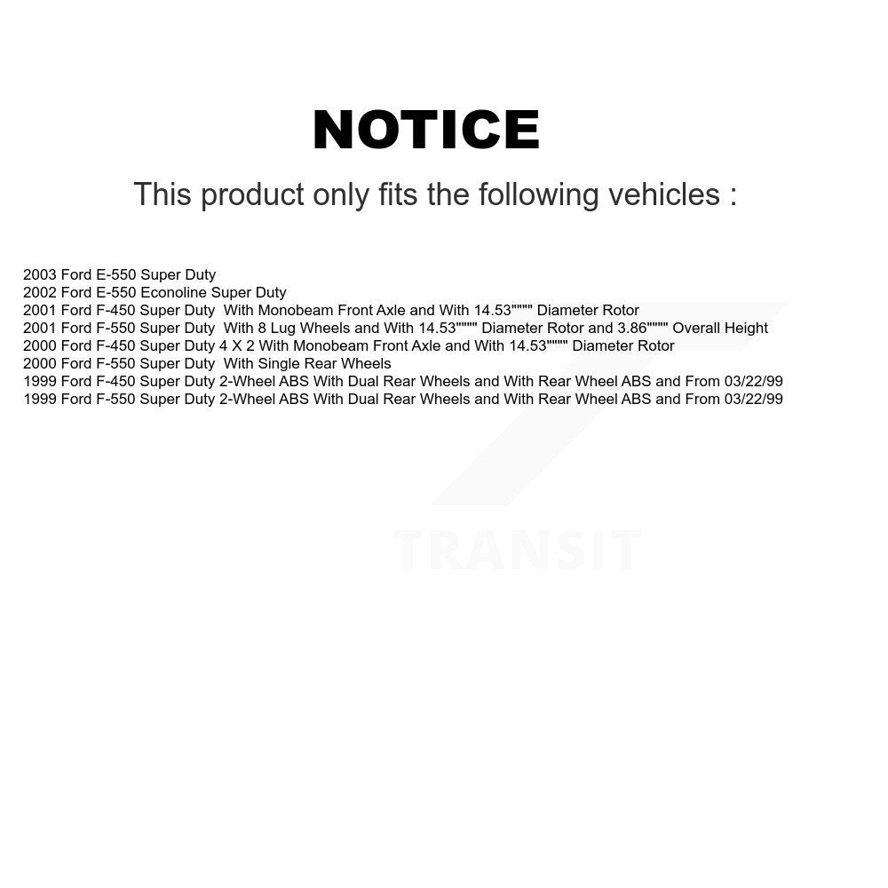 Brake Rotor And Semi-Metallic Pad Front Rear Kit For Ford E-550 Super Duty F-450