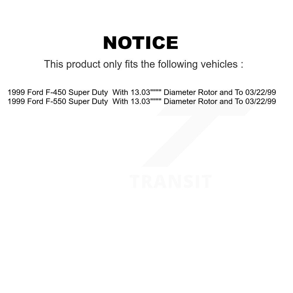 Brake Rotor And Semi-Metallic Pad Front Rear Kit For Ford F-450 Super Duty F-550