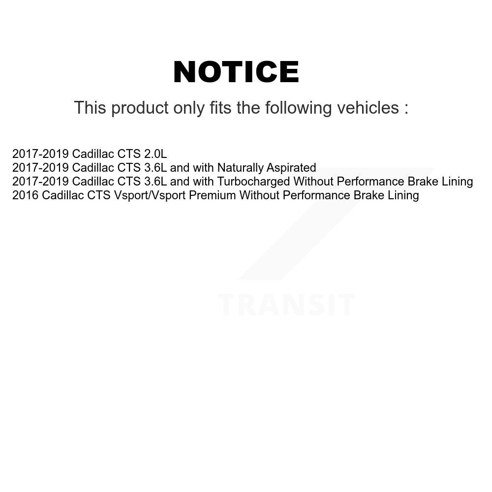 Disc Brake Rotors And Semi-Metallic Pads Rear Kit For Cadillac CTS