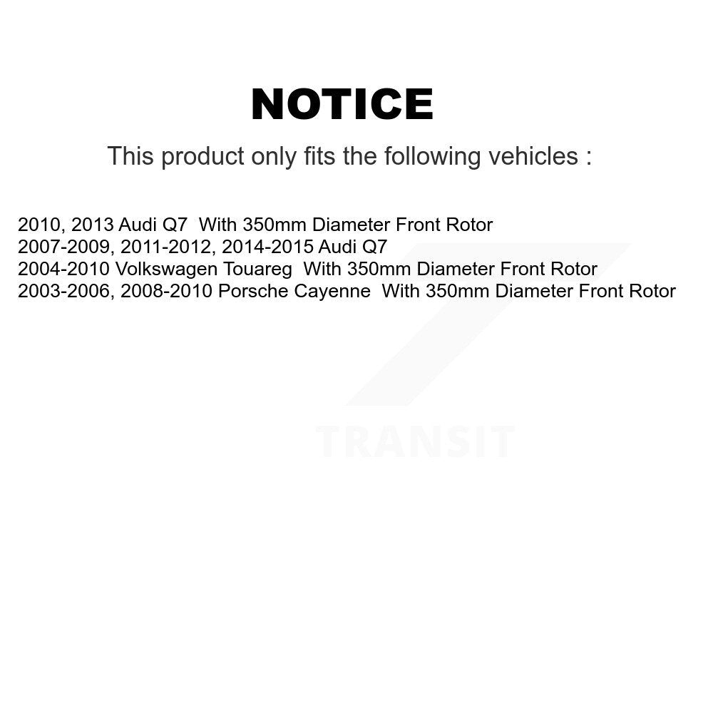Brake Rotor & Semi-Metallic Pad Front Kit For Audi Q7 Porsche Cayenne Volkswagen