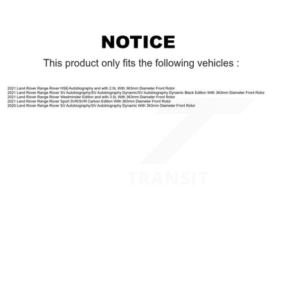 Disc Brake Rotors And Semi-Metallic Pads Front Kit For Land Rover Range Sport