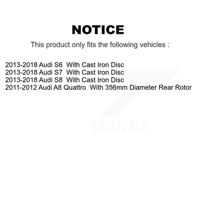Disc Brake Rotors And Semi-Metallic Pads Rear Kit For Audi S6 S7 A8 Quattro S8