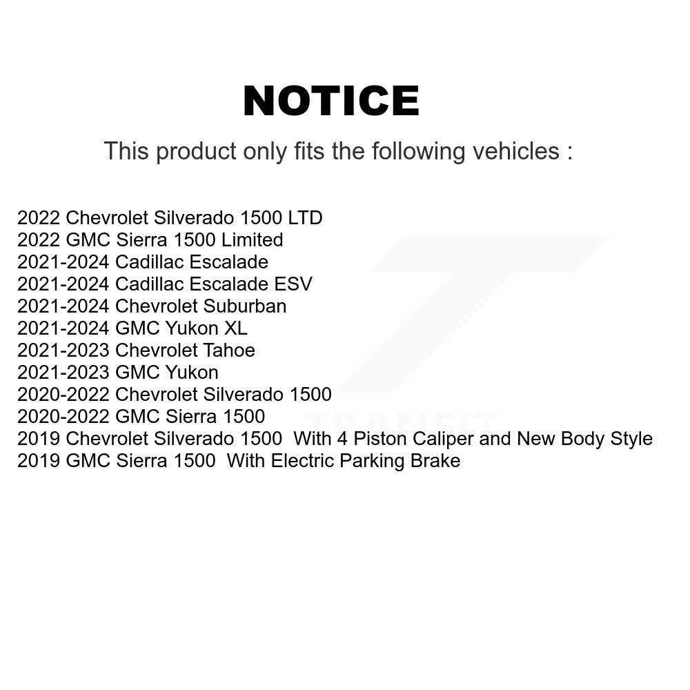 Brake Rotor & Semi-Metallic Pad Rear Kit For Chevrolet GMC Silverado 1500 Sierra
