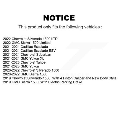 Brake Rotor & Semi-Metallic Pad Rear Kit For Chevrolet GMC Silverado 1500 Sierra