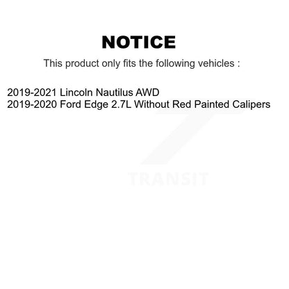 Disc Brake Rotors And Semi-Metallic Pads Front Kit For Lincoln Nautilus