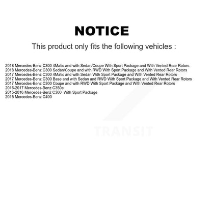 Brake Rotor & Semi-Metallic Pad Front Rear Kit For Mercedes-Benz C300 C400 C350e