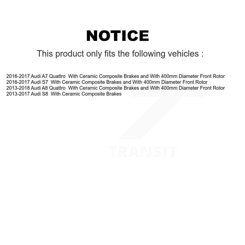 Disc Brake Rotor And Semi-Metallic Pad Front Kit For Audi A7 Quattro A8 S7 S8 S6