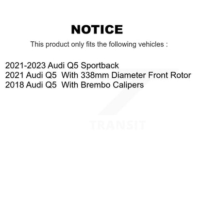 Disc Brake Rotors And Semi-Metallic Pads Front Kit For Audi Q5 Sportback