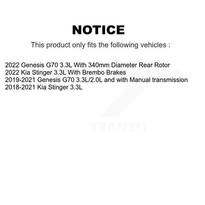Disc Brake Rotors & Semi-Metallic Pad Front Rear Kit For Kia Stinger Genesis G70