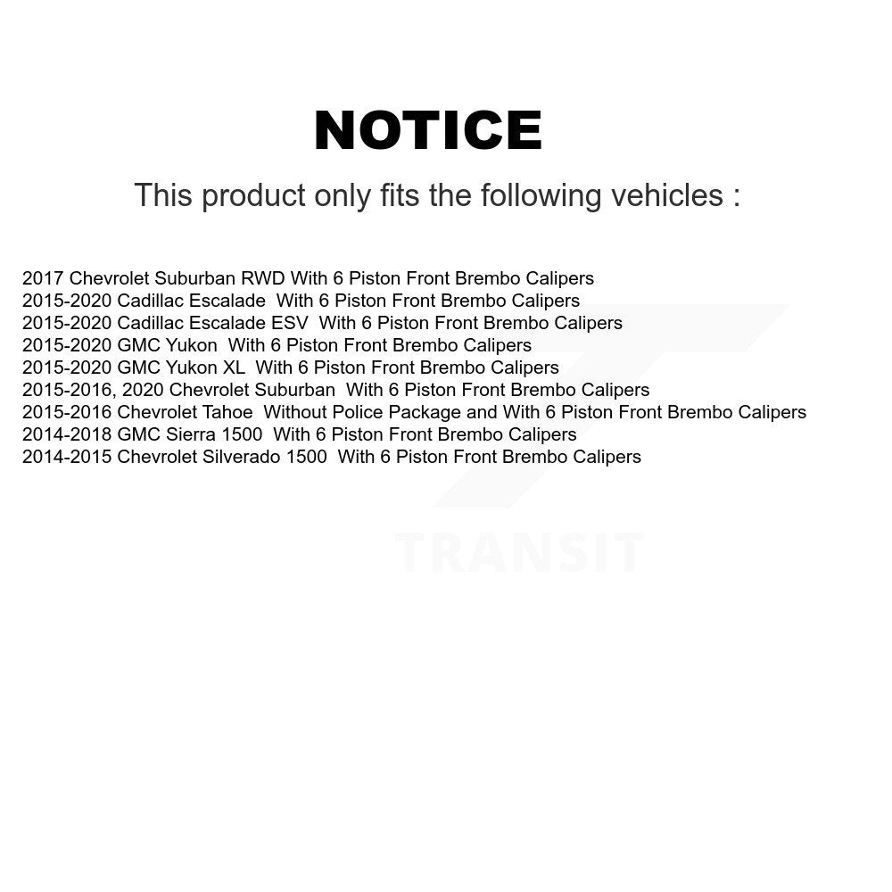 Brake Rotor Semi-Metallic Pad Front Rear Kit For GMC Sierra 1500 Chevrolet Yukon
