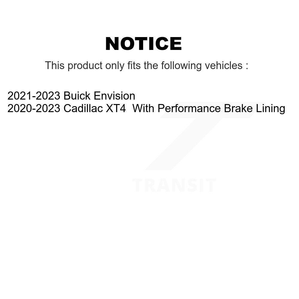 Brake Rotor And Semi-Metallic Pad Front Rear Kit For Buick Envision Cadillac XT4