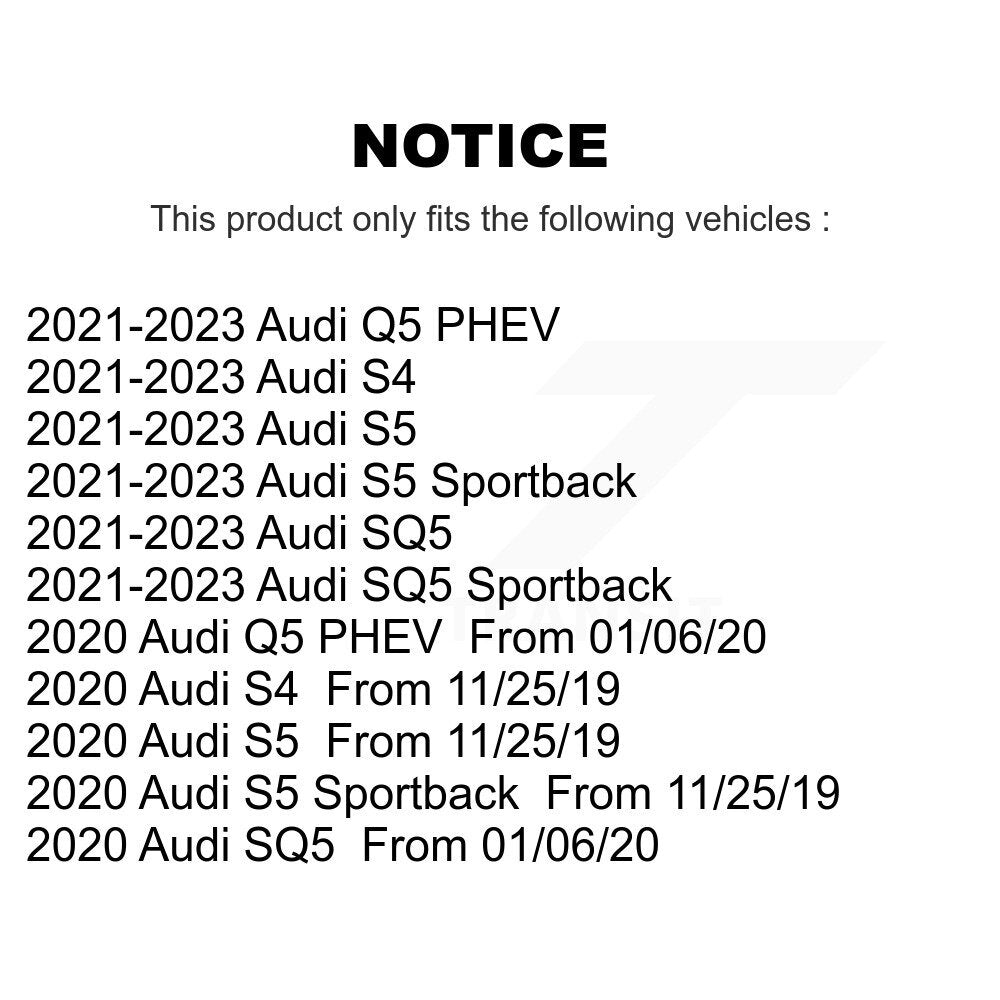 Disc Brake Rotor & Semi-Metallic Pad Front Rear Kit For Audi S5 SQ5 Sportback S4
