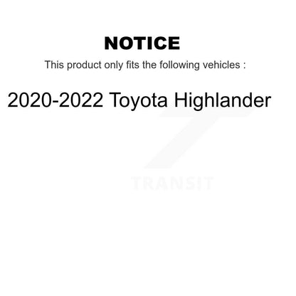 Brake Rotor And Semi-Metallic Pad Front Rear Kit For 2020-2022 Toyota Highlander