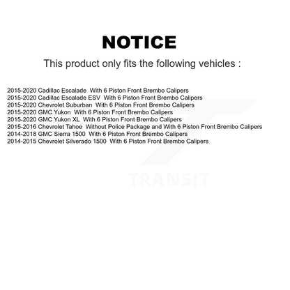 Brake Rotors Semi-Metallic Pad Front Kit For GMC Sierra 1500 Chevrolet Silverado