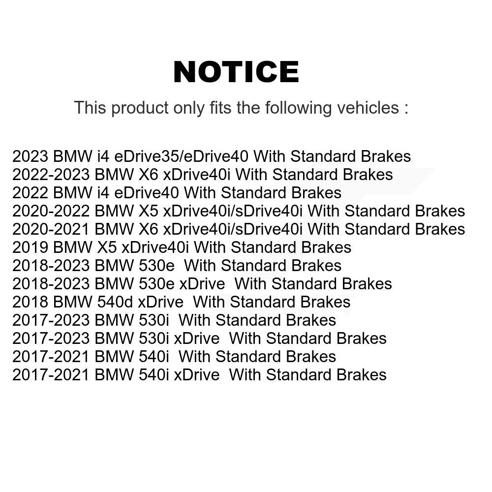 Brake Rotor & Semi-Metallic Pad Front Kit For BMW X5 X6 530i xDrive i4 540i 530e