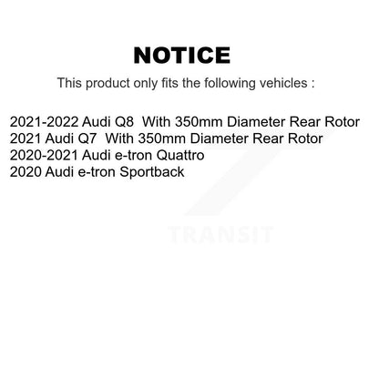 Brake Rotor & Semi-Metallic Pad Rear Kit For Audi Q7 Q8 e-tron Quattro Sportback