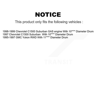 Brake Drum Shoes Rear Kit For GMC Yukon Chevrolet C1500 Suburban