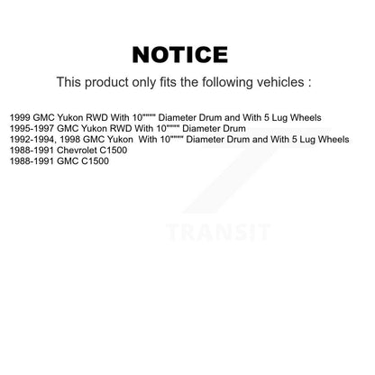 Brake Drum Shoes Rear Kit For C1500 GMC Chevrolet Yukon