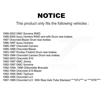 Brake Drum Shoes Rear Kit For Chevrolet S10 GMC Sonoma Camaro Pontiac Firebird