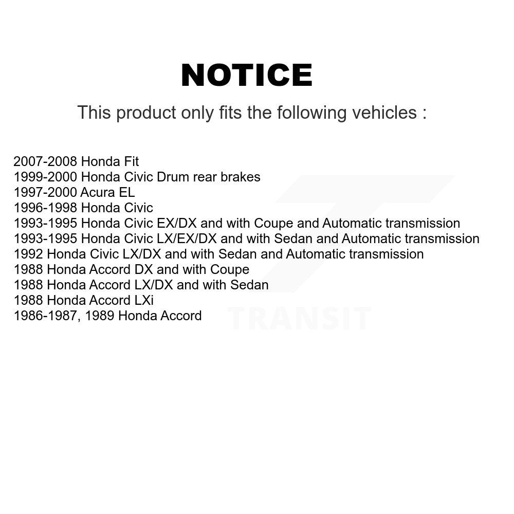 Brake Drum Shoes Rear Kit For Honda Fit Civic Acura EL Accord