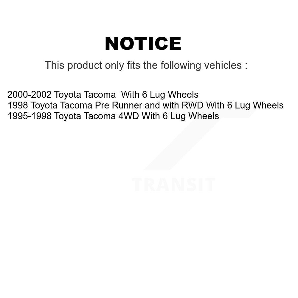 Brake Drum Shoe Spring And Cylinder Rear Kit For Toyota Tacoma With 6 Lug Wheels