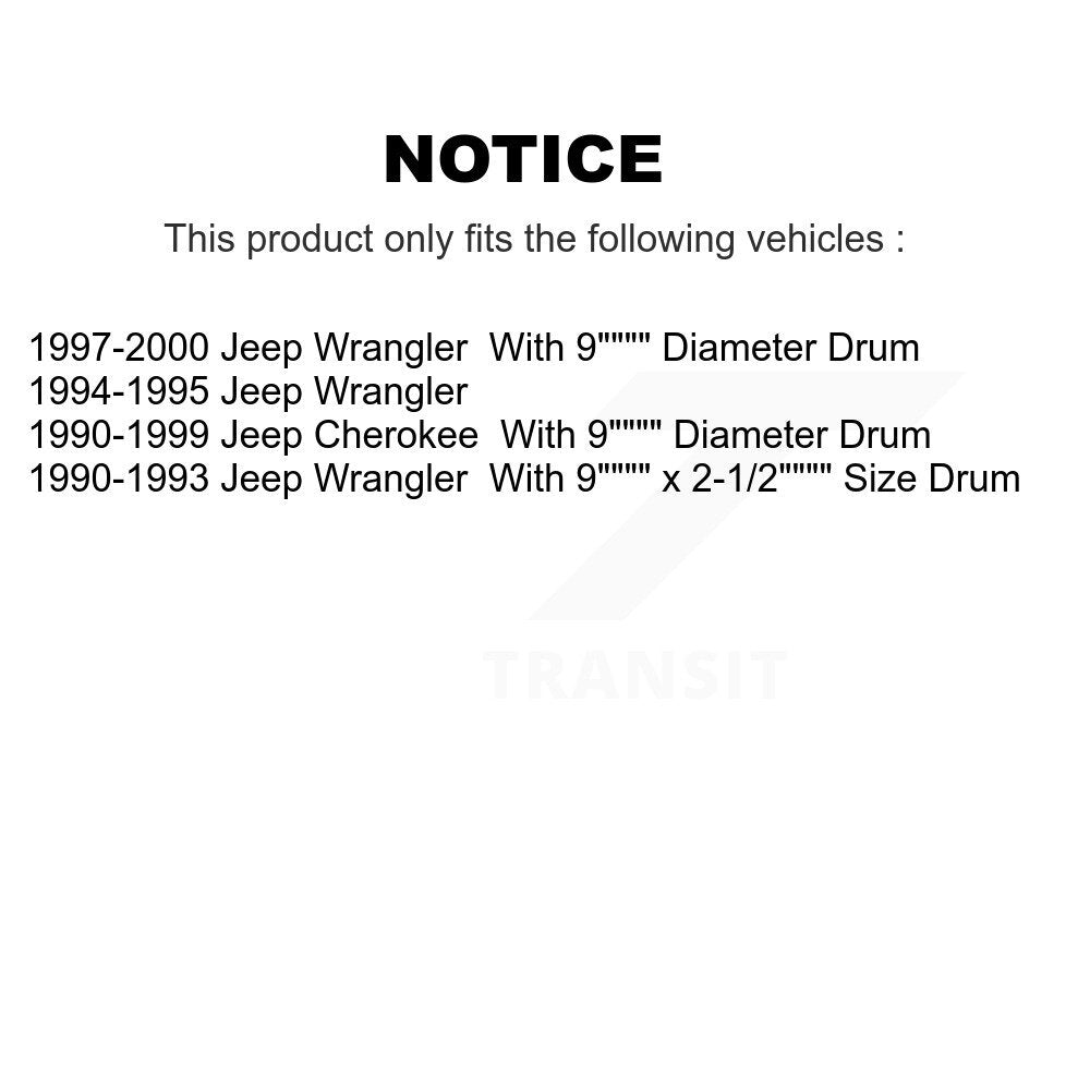 Brake Drum Shoes And Spring Rear Kit For Jeep Wrangler Cherokee