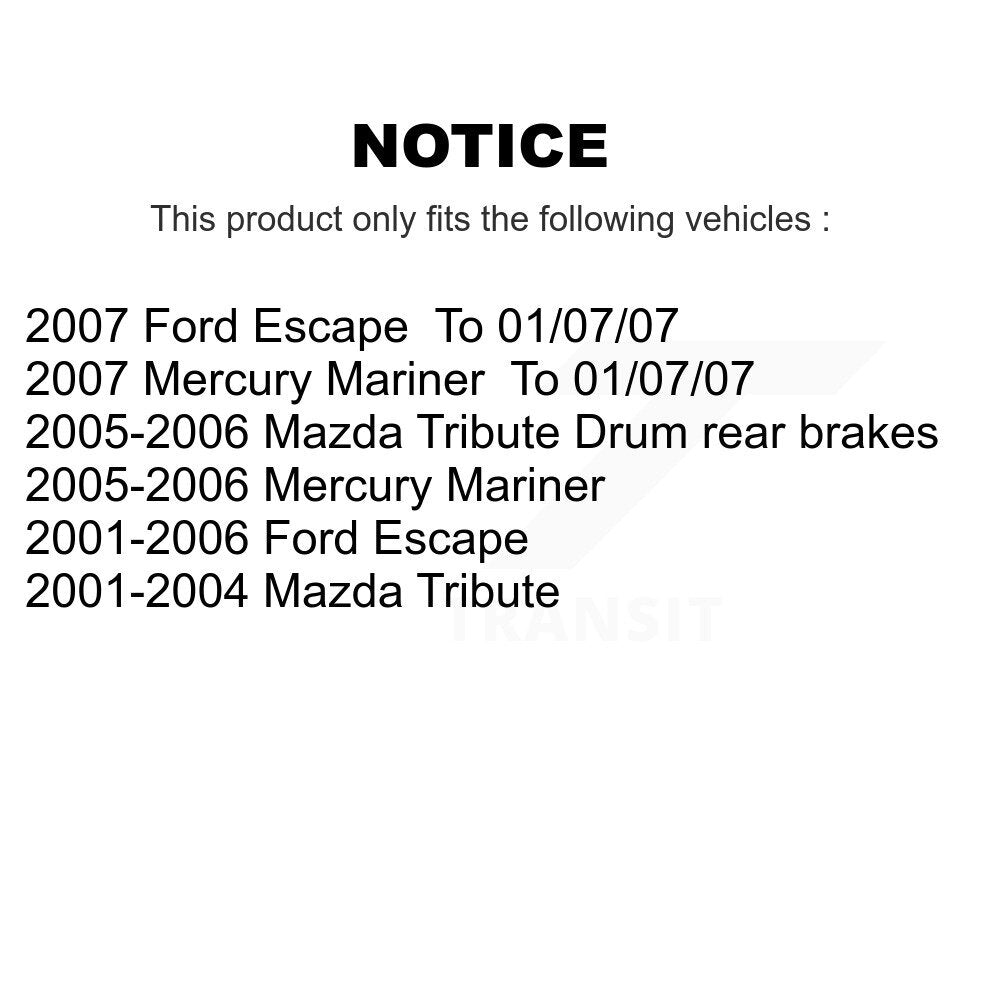 Brake Drum Shoes & Spring Rear Kit For Ford Escape Mazda Tribute Mercury Mariner