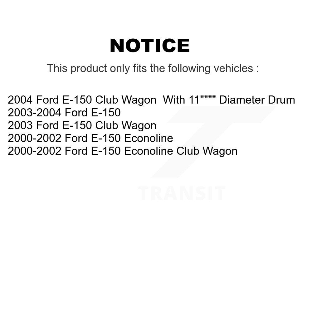 Brake Drum Shoes And Spring Rear Kit For Ford E-150 Econoline Club Wagon