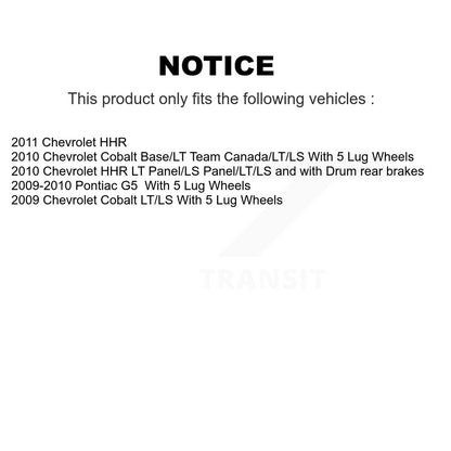 Brake Drum Shoes And Spring Rear Kit For Chevrolet Cobalt Pontiac G5 HHR