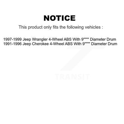 Brake Drum Shoes Spring Cylinder Rear Kit For Jeep Wrangler Cherokee 4-Wheel ABS