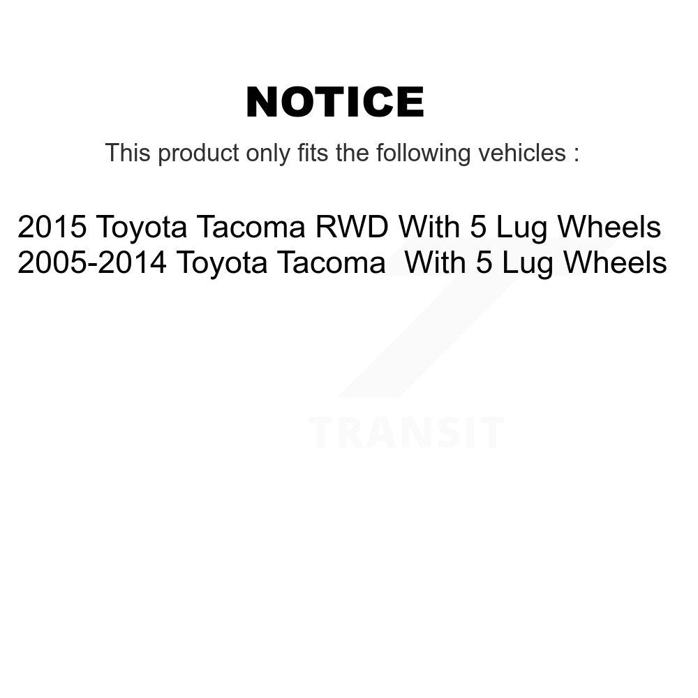Brake Drum Shoe Spring And Cylinder Rear Kit For Toyota Tacoma With 5 Lug Wheels