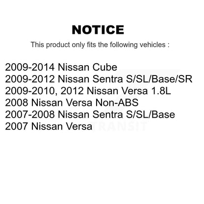 Brake Drum Shoes Spring And Cylinders Rear Kit For Nissan Versa Sentra Cube