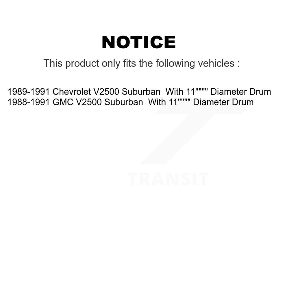 Brake Drum Shoes And Spring Rear Kit For V2500 Suburban Chevrolet GMC