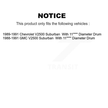 Brake Drum Shoes And Spring Rear Kit For V2500 Suburban Chevrolet GMC