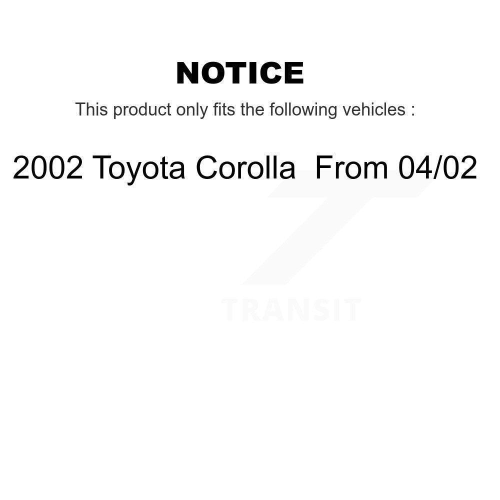 Brake Drum Shoes Rear Kit For 2002 Toyota Corolla From 04 02