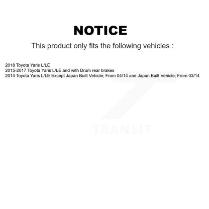 Brake Drum Shoes Spring And Cylinders Rear Kit (6Pc) For Toyota Yaris