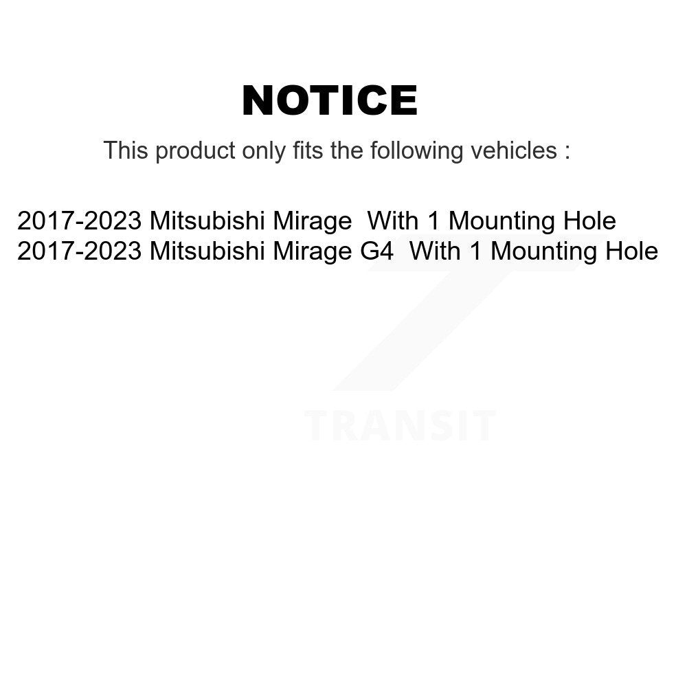 Brake Drum Shoe Rear Kit For 2017-2023 Mitsubishi Mirage G4 With 1 Mounting Hole