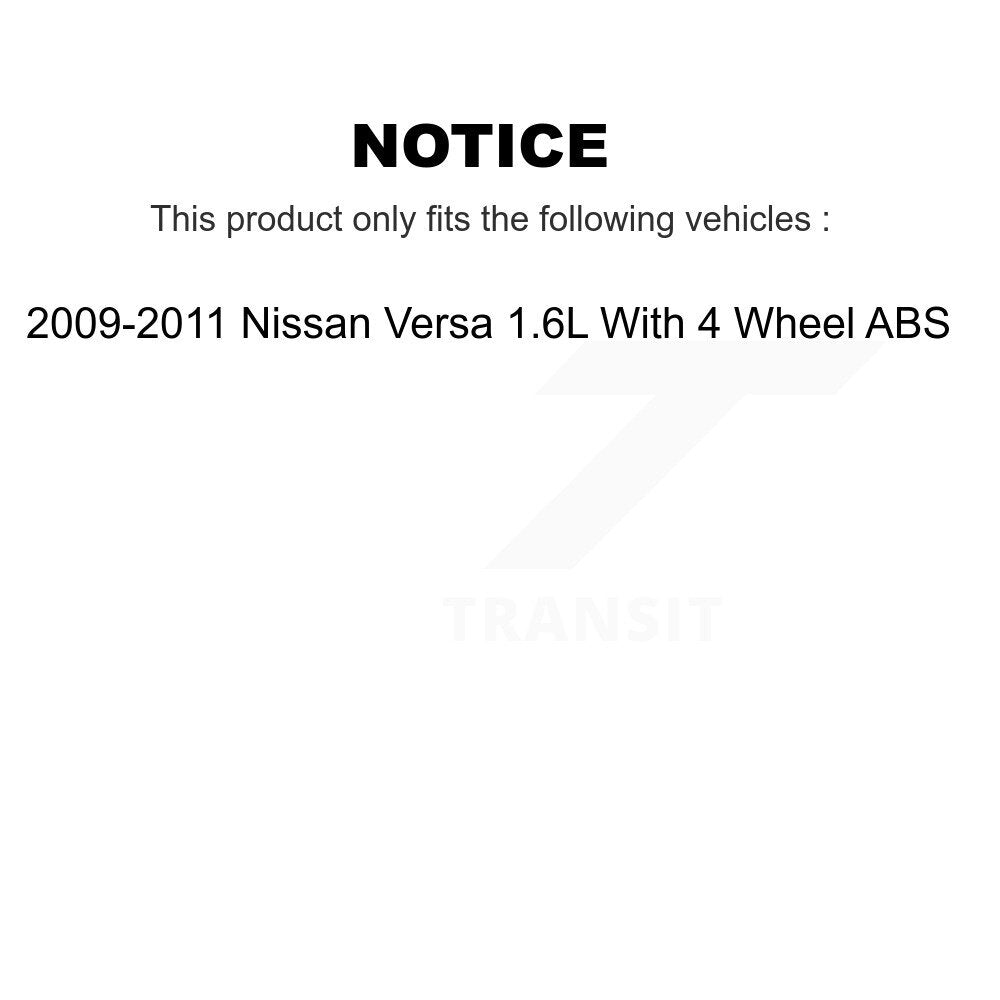 Brake Drum Shoe Spring Cylinder Rear Kit For 09-11 Nissan Versa With 4 Wheel ABS